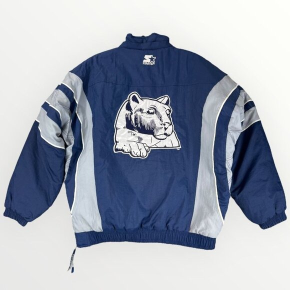 Vtg Starter Mens Penn State Nittany Lions Insulated 1/4 Zip Windbreaker Jacket